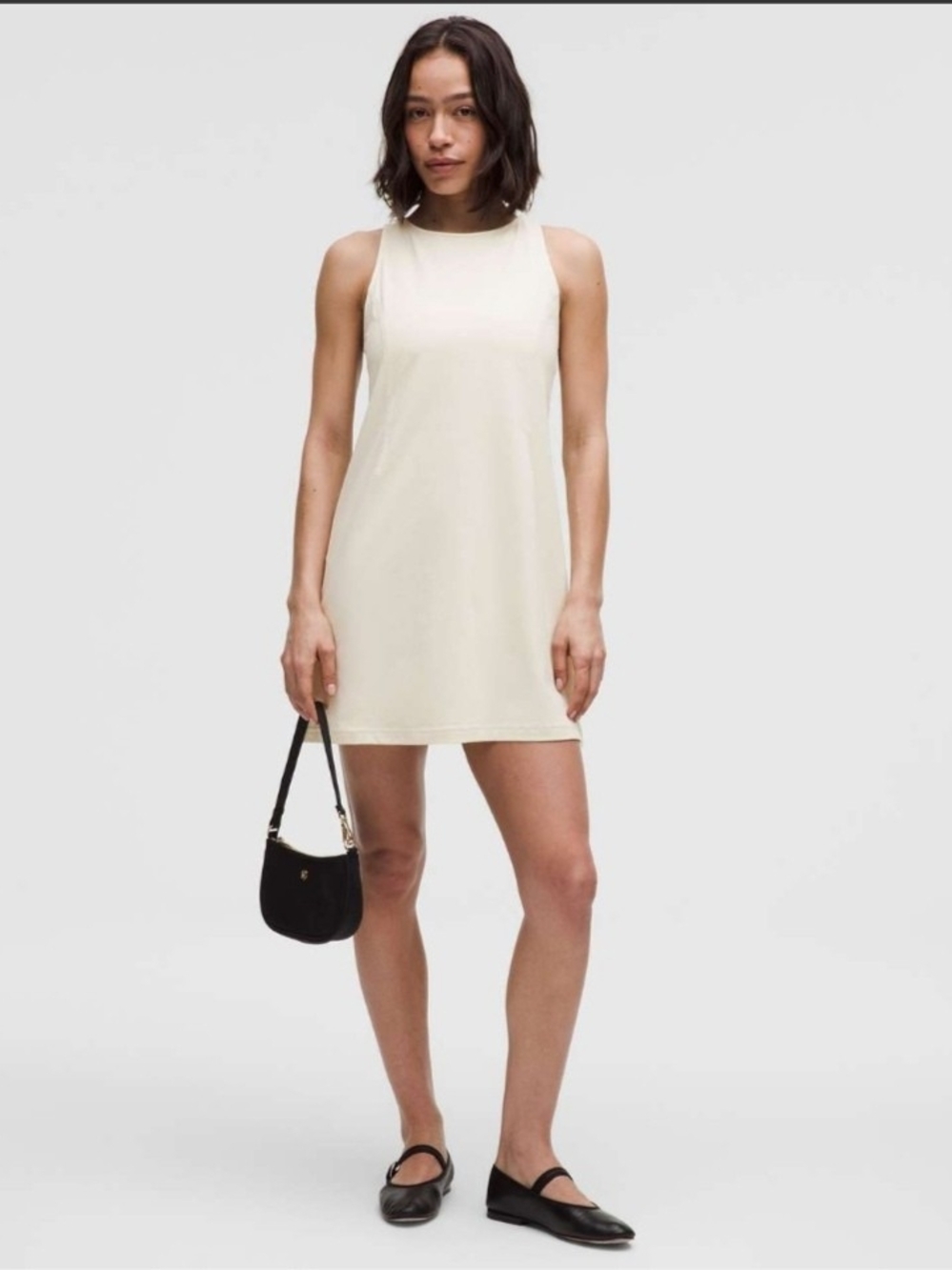Lululemon Organic Cotton Cinched-Waist DressLight Ivory size Large